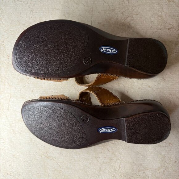 Dr. Scholls Dolly II Leather Sandals Wide Width Tan Womens Size 7.5 - Picture 4 of 16